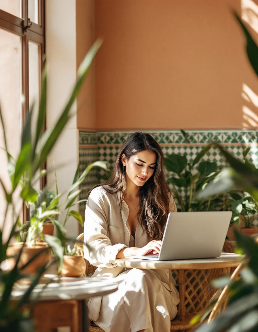 Imprenditrice al caffè — immagine iafetch